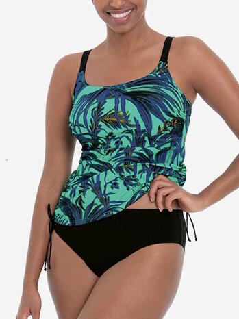 ANITA BEACH Latina Groen Flower print Prothese Tankini Top