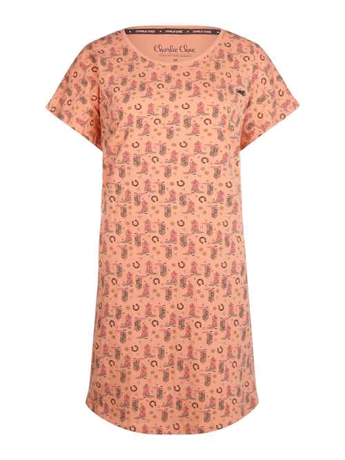 Charlie Choe T- Howdy orange/print chemise de nuit