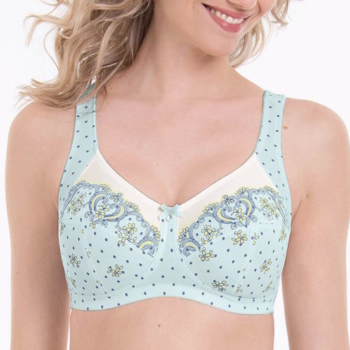 Anita Belvedere bleu/print soutien-gorge sans armatures en dentelle