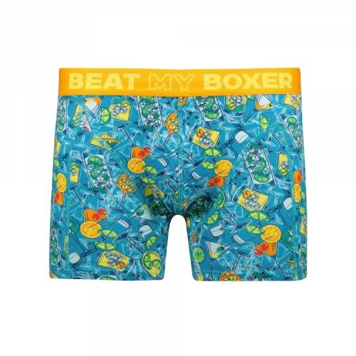 Battre mon boxeur Cocktail bleu/print boxer