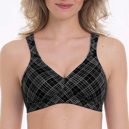 Rosa Faia Twin Art noir/gris soutien-gorge sans armatures en dentelle